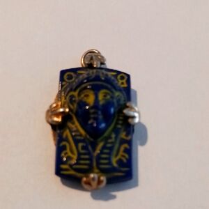 Vintage Blue and Gold Egyptian Pendant